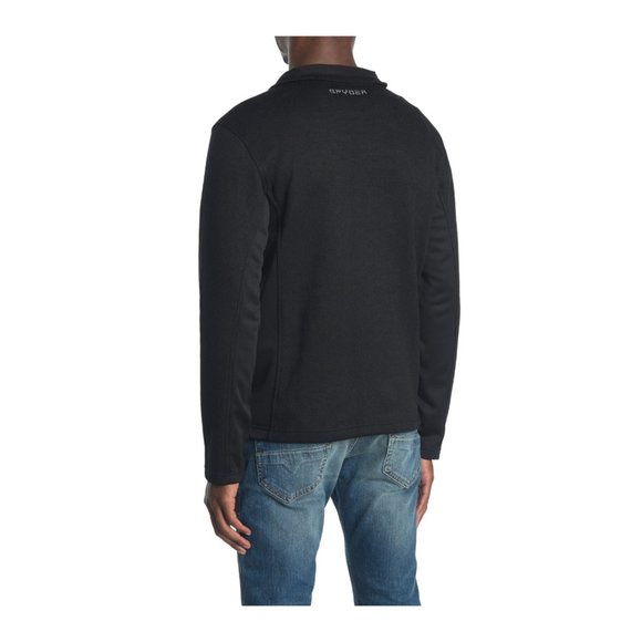 Spyder Mens Black Racer Full Zip Long Sleeve Knit Jacket Sz L NWT - Picture 2 of 11